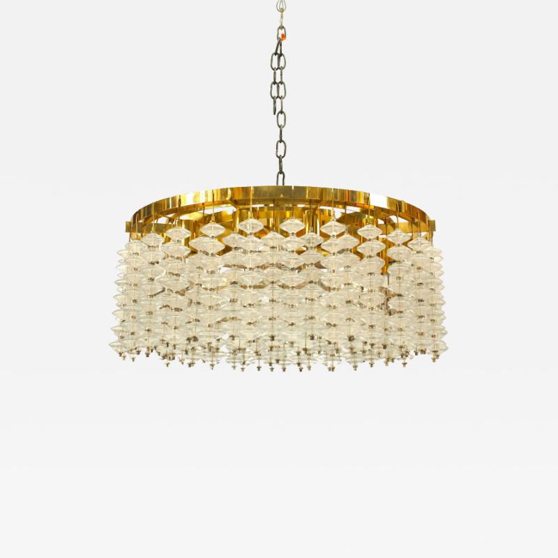 Customizable Italian Bubble Glass and Brass Chandeliers Made to Order 