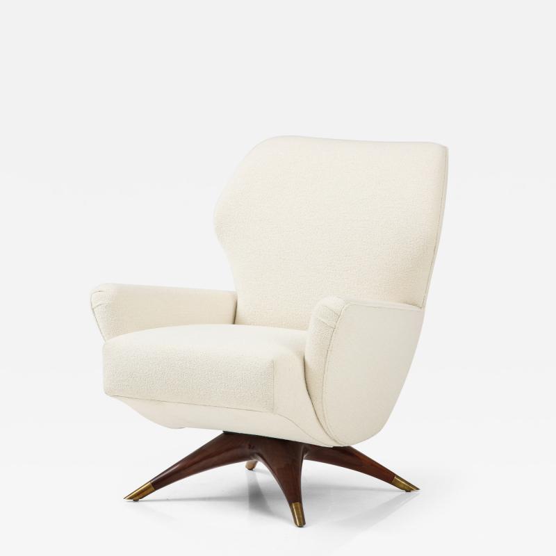 Customizable Modernist Club Chair in swivel or stationary base