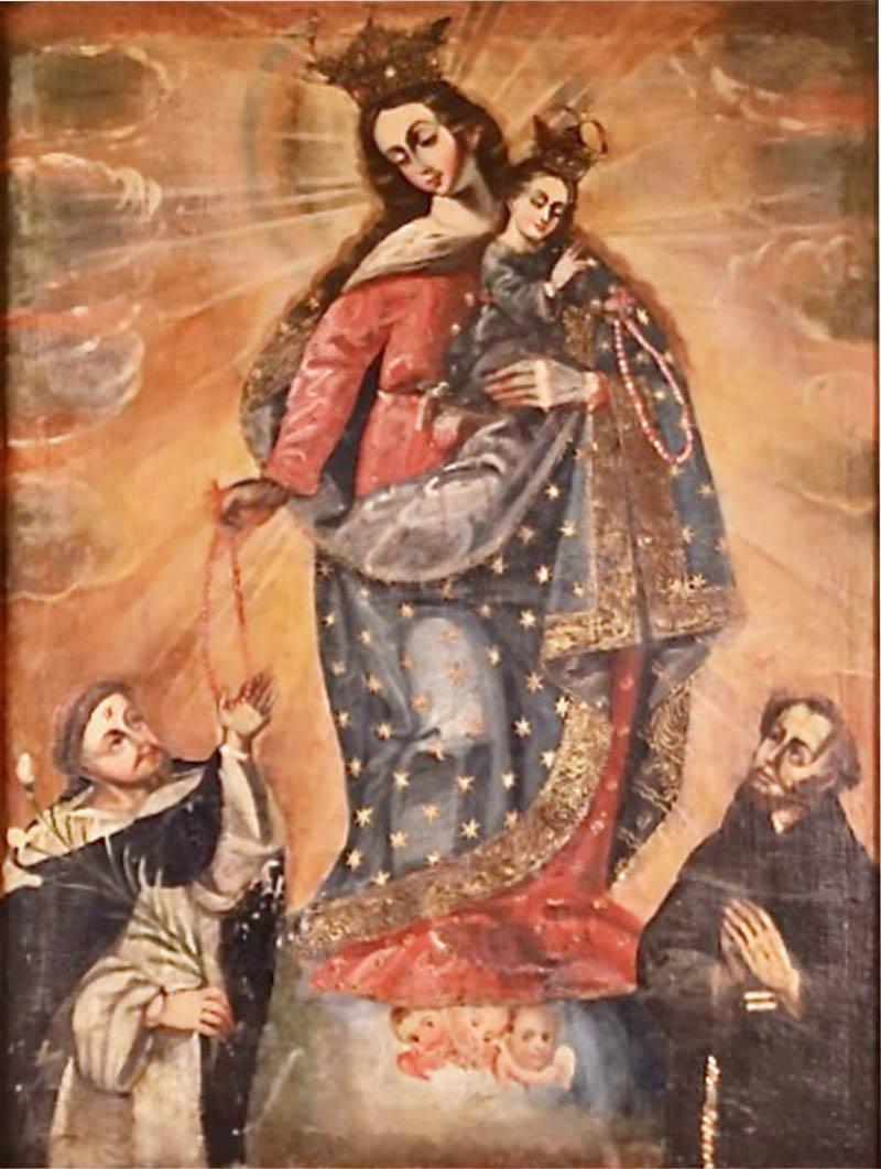 Cuzco School Painting of Our Lady of the Rosary 
