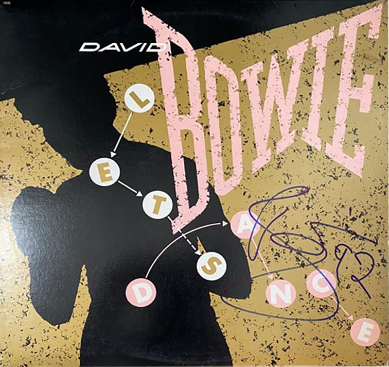 DAVID BOWIE LETS DANCE AUTOGRAPHED ALBUM COVER