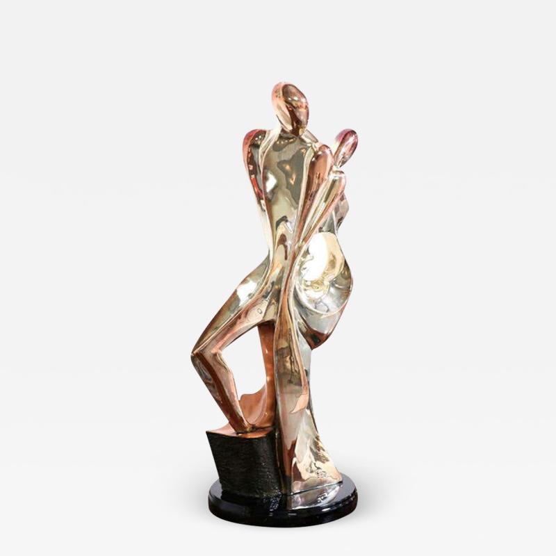 DArgenta Gold Plated Abstract Couple Sculpture by Tere Memun