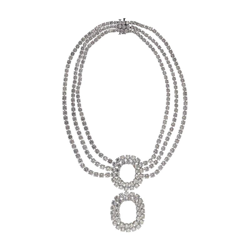 DIAMOND 219 CARAT STATEMENT OPERA PLATINUM NECKLACE