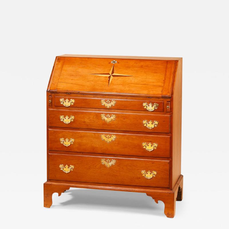 DIMINUTIVE QUEEN ANNE SLANT FRONT DESK INLAID WITH A MARINER S STAR