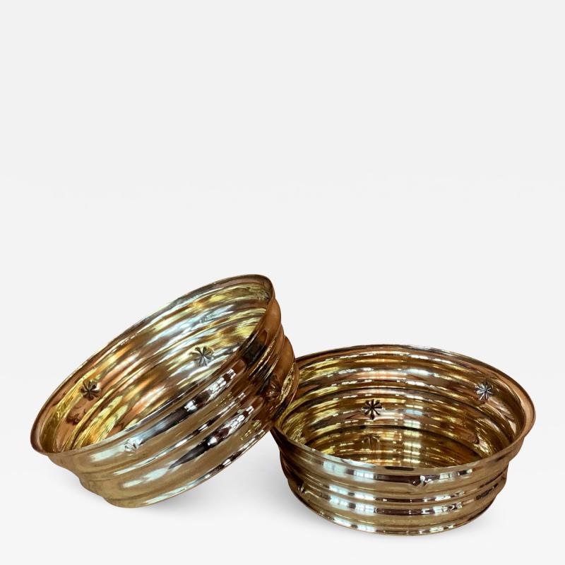 Dagobert Peche Pair of Wiener Werkstatte Brass Bowls by Dagobert Peche