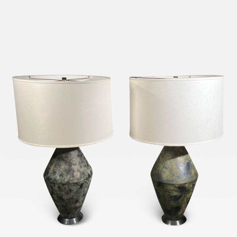 Damon Giffard EXCEPTIONAL PAIR OF MID CENTURY SCULPTURAL LAMPS BY DAMON GIFFARD