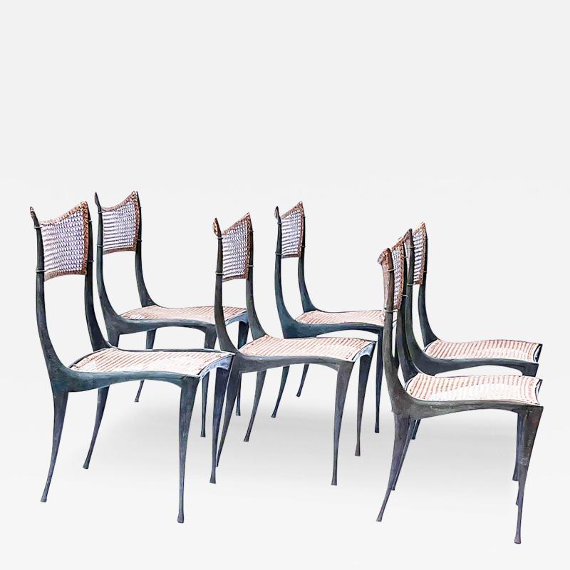 Dan Johnson Set of 6 Bronze Gazelle Chairs by Dan Johnson