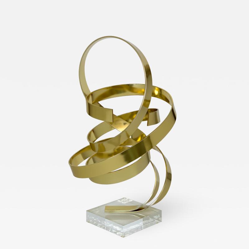 Dan Murphy Dan Murphy Gold Tone Abstract Ribbon Sculpture