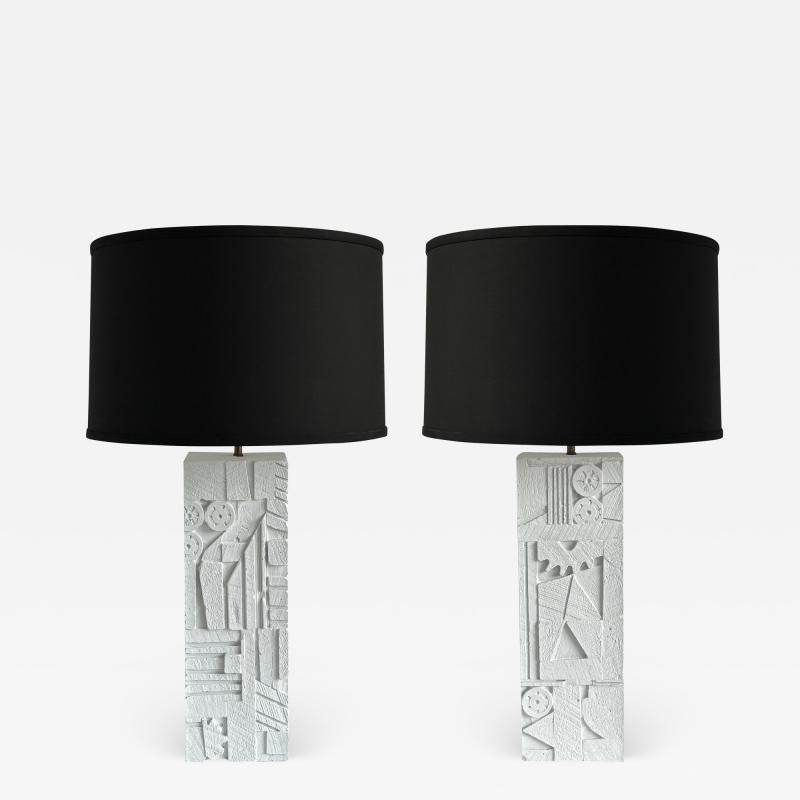 Dan Schneiger Scarpa Plaster Table Lamps by Dan Schneiger