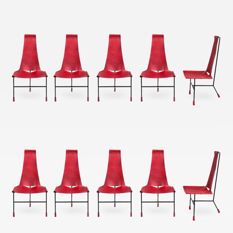 Dan Wenger Set of Ten Dan Wenger Tripod Dining Chairs