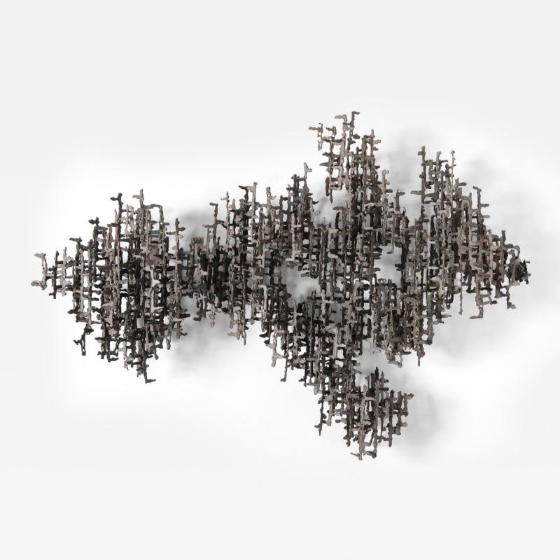 Daniel Gluck Large Brutalist Welded Steel Wall Sculpture by Dan Gluck 1970s