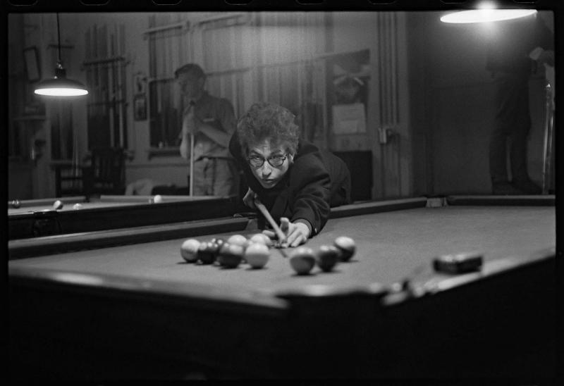 Daniel Kramer Bob Dylan Playing Pool in Kingston NY