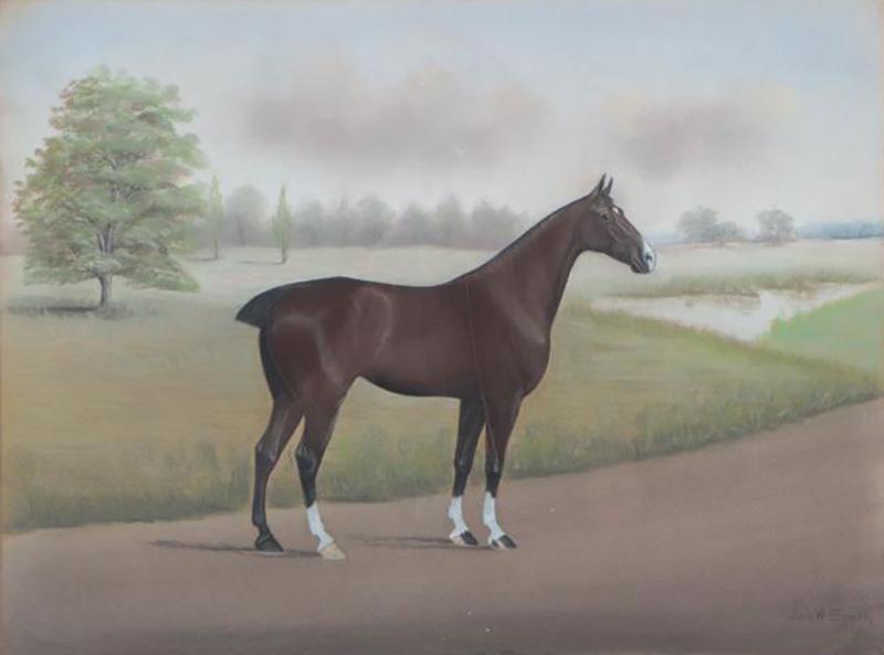 Daniel W Smith Dan W Smith American 1865 1934 Pastel Portrait of a Racehorse 