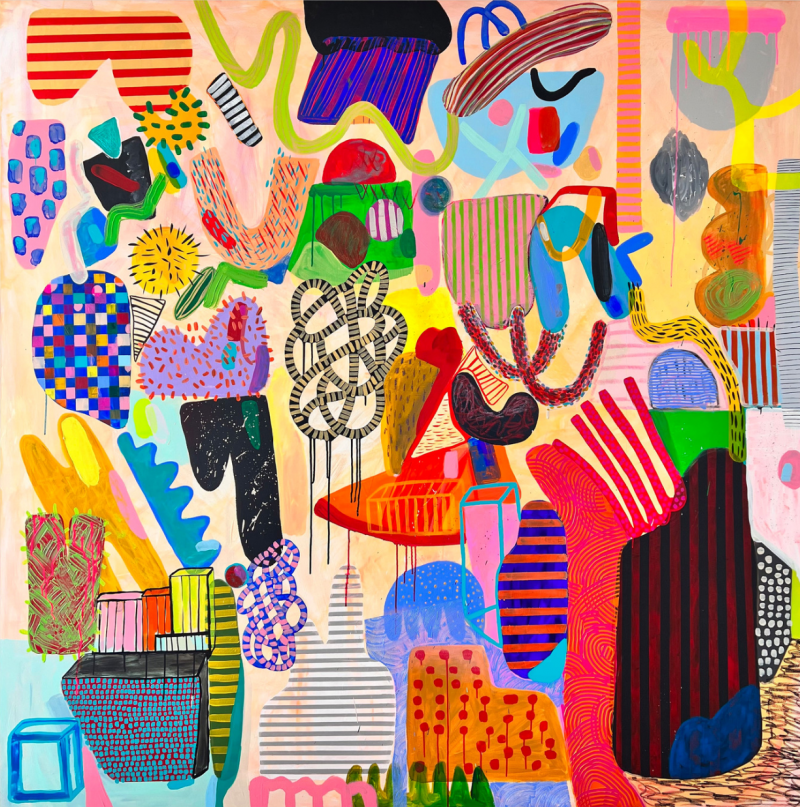Daniela Marin Small talk geometry Abstract painting 2021