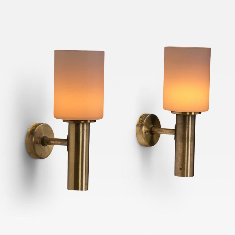 Danish Brass Torch Wall Sconces Denmark ca 1960s