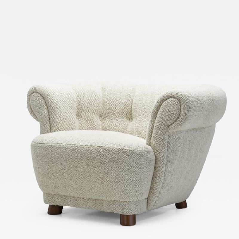 Danish Cabinetmaker Curved Easy Chair Denmark ca 1940s
