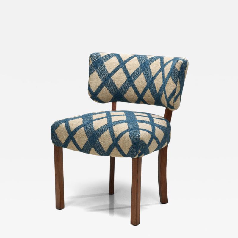Danish Cabinetmaker Dressing Chair with Patterned Upholstery Denmark 1930s