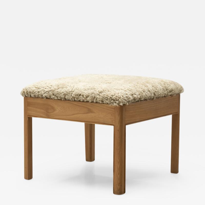 Danish Cabinetmaker Elm Wood Stool Denmark 1940s