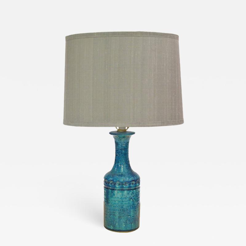 Danish Ceramic Lamp in Aqua Blue Glaze