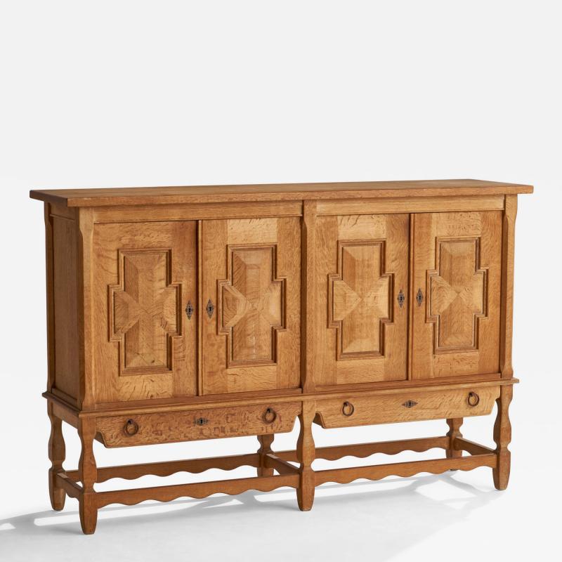 Danish Designer Cabinet with Oak and Iron Denmark 1960s