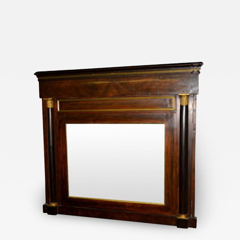 Danish Empire Overmantel Mirror of Mahogany