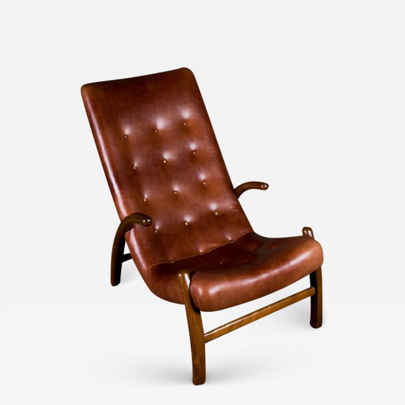 Danish Leather Upholstered Lounge Chair