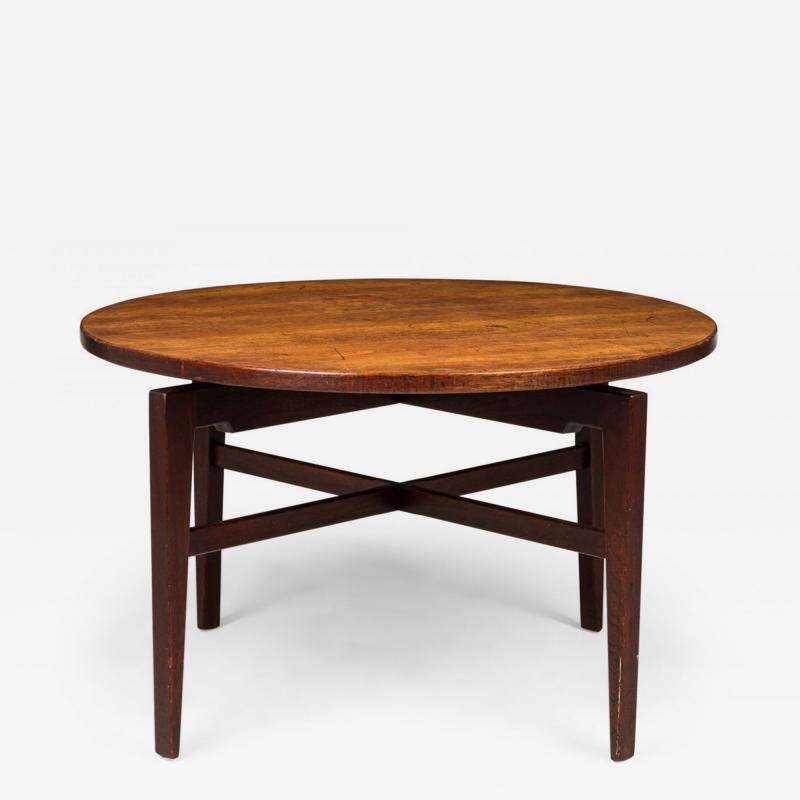 Danish Mid Century Circular Walnut Revolving Lazy Susan Dining Table