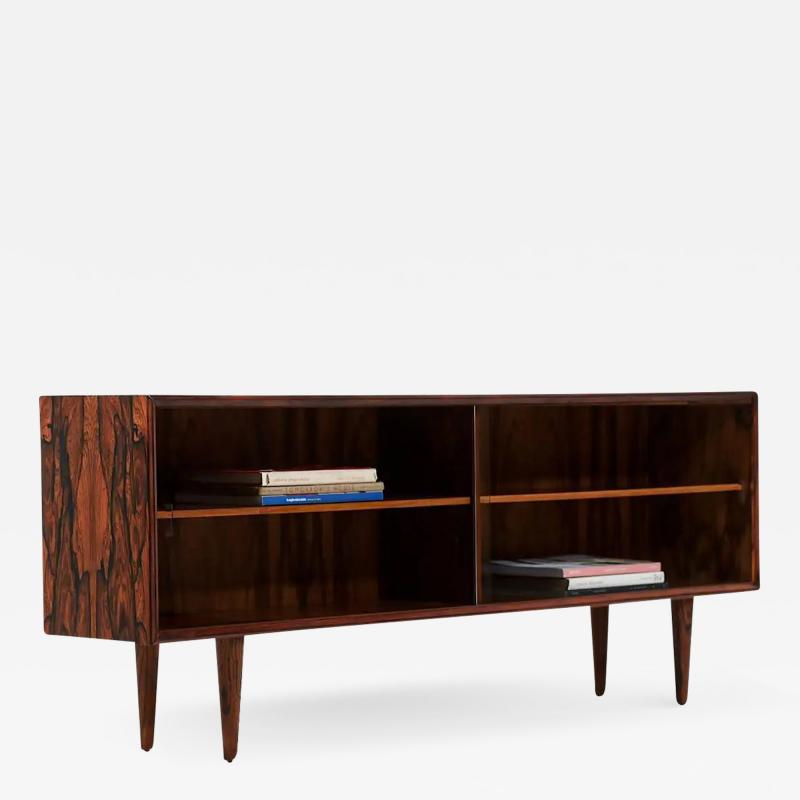 Danish Modern Brazilian Rosewood Bookcase with Glass Doors
