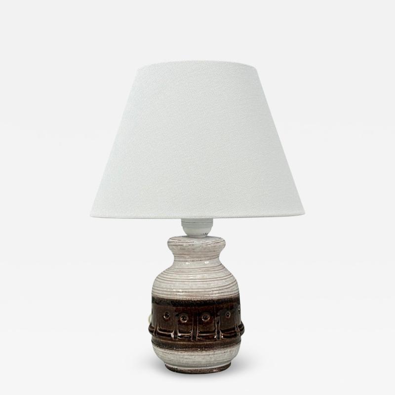 Danish Modern Brown Stoneware Table Lamp Denmark 1960s