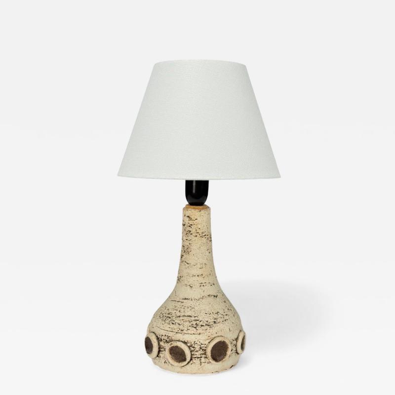 Danish Modern Crackle Stoneware Table Lamp Denmark 1970s