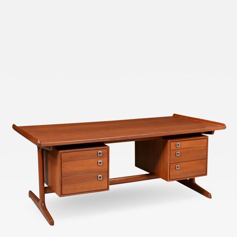Danish Modern Executive Teak Desk for H P Hansen