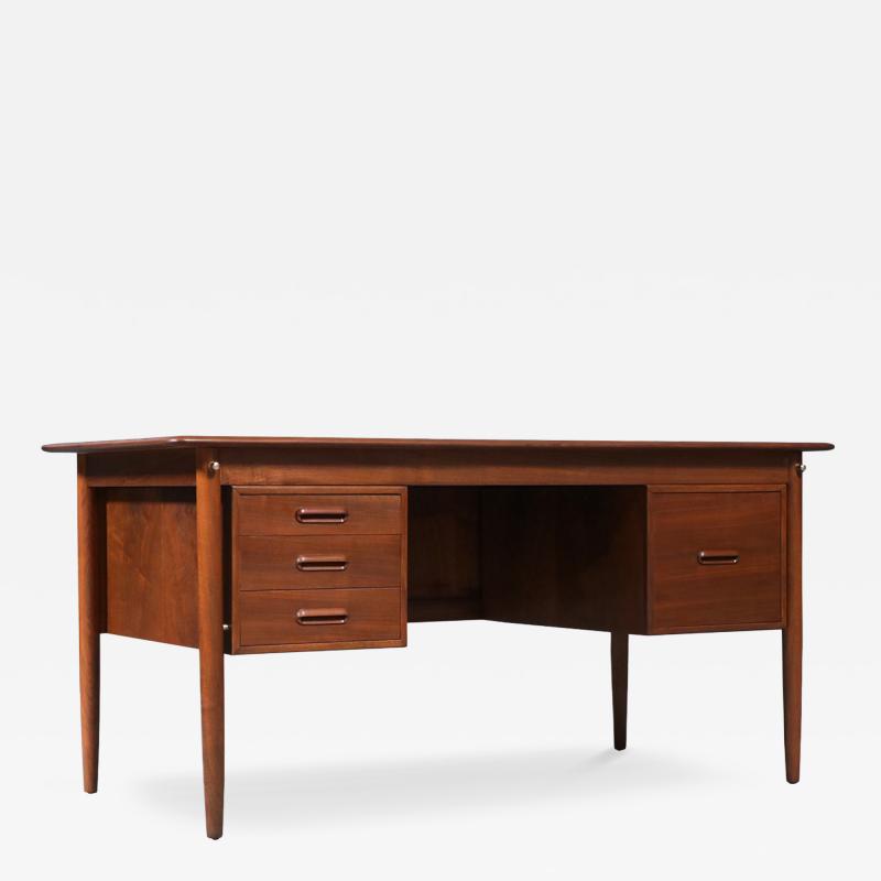 Danish Modern Executive Walnut Desk by Gunnar Schwartz
