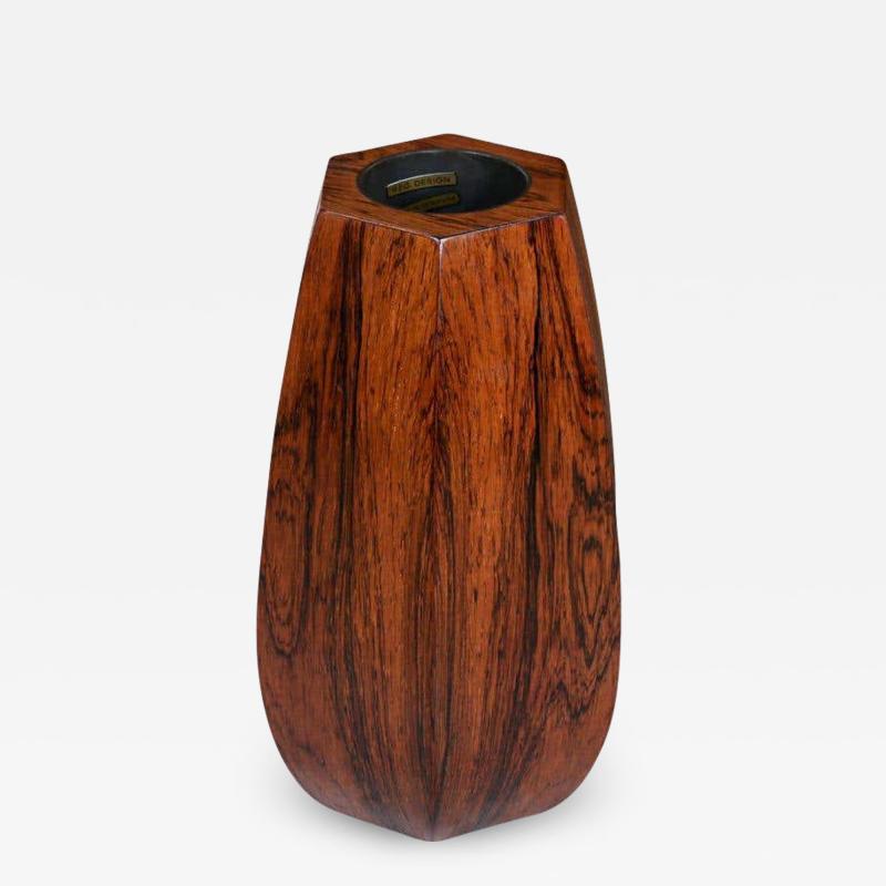 Danish Modern Faceted Rosewood Vase