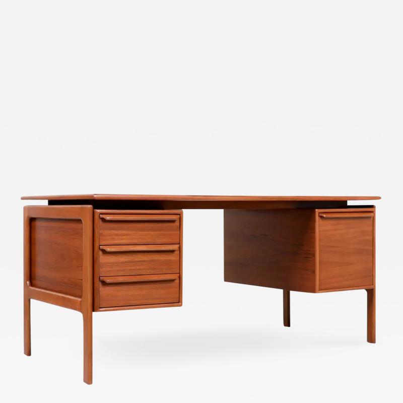 Danish Modern Floating Top Teak Desk by G V M bler