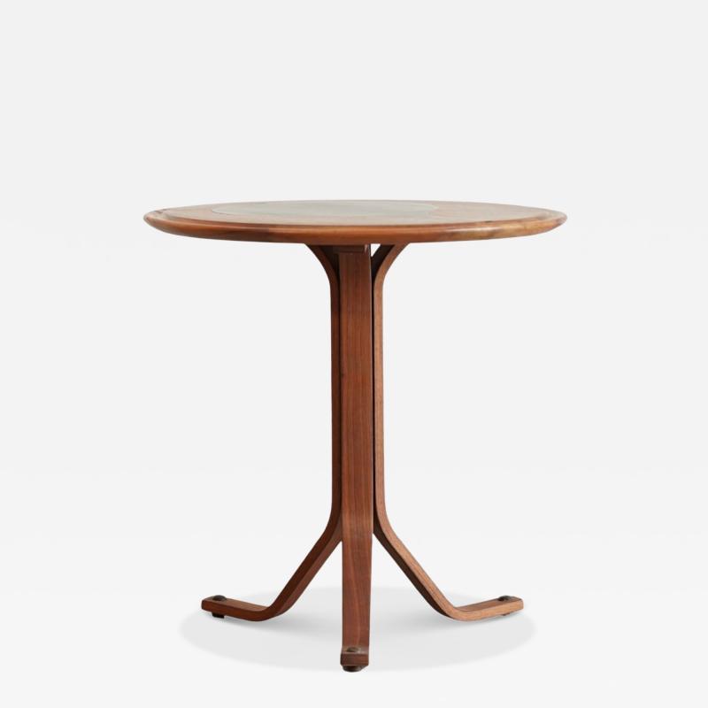 Danish Modern Occasional Table by Selig Teak with Slate Inlay 1950s