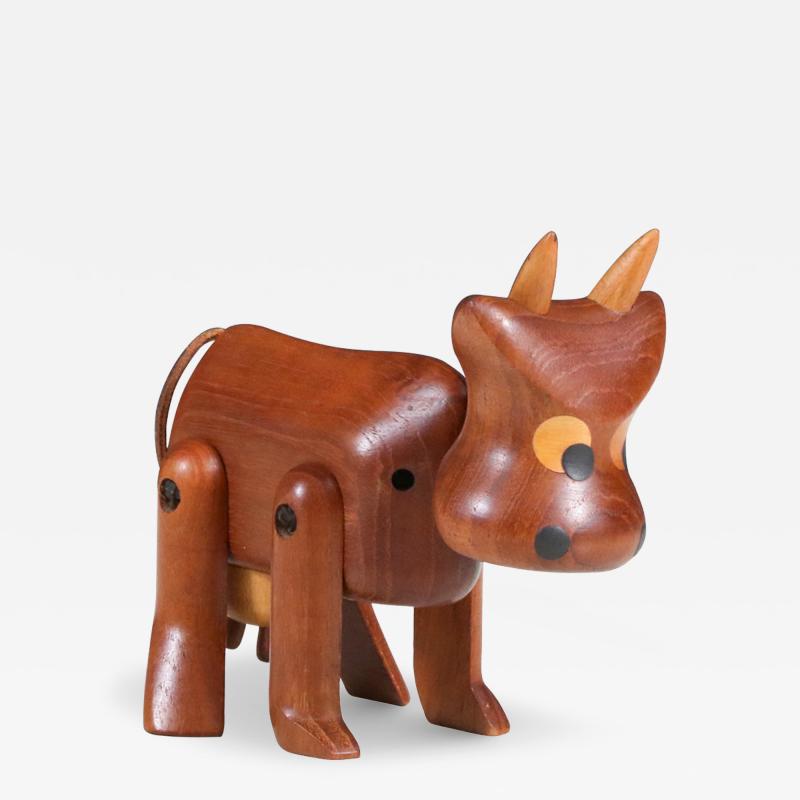 Danish Modern Teak Cow Figurine Sculpture by Sveistrup