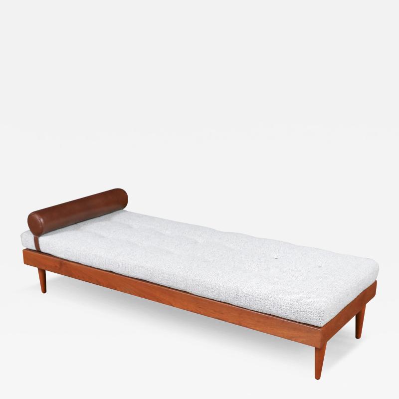 Danish Modern Teak Daybed w Leather Accents