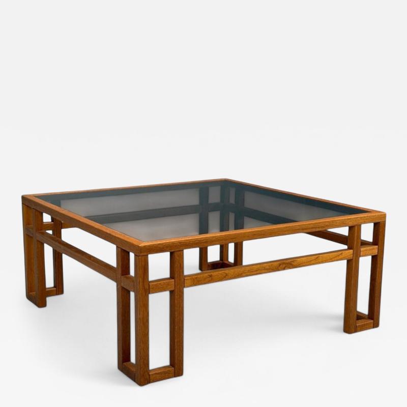 Danish Modern Teak Glass Square Coffee Table Denmark 1960s
