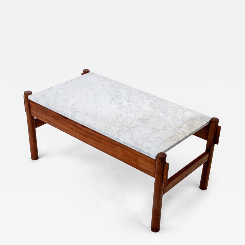 Danish Modern Teak Marble Coffee Table 1960s