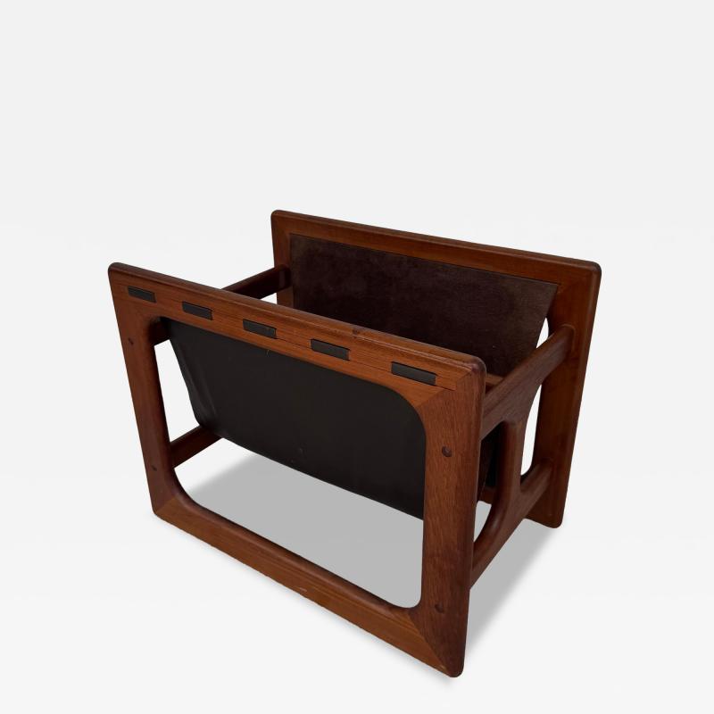 Danish Modern Teak Sling Magazine Rack