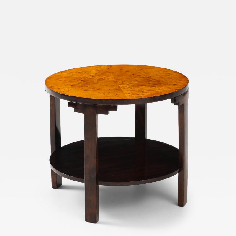 Danish Modern Two Tier Circular Side Table Circa 1940s