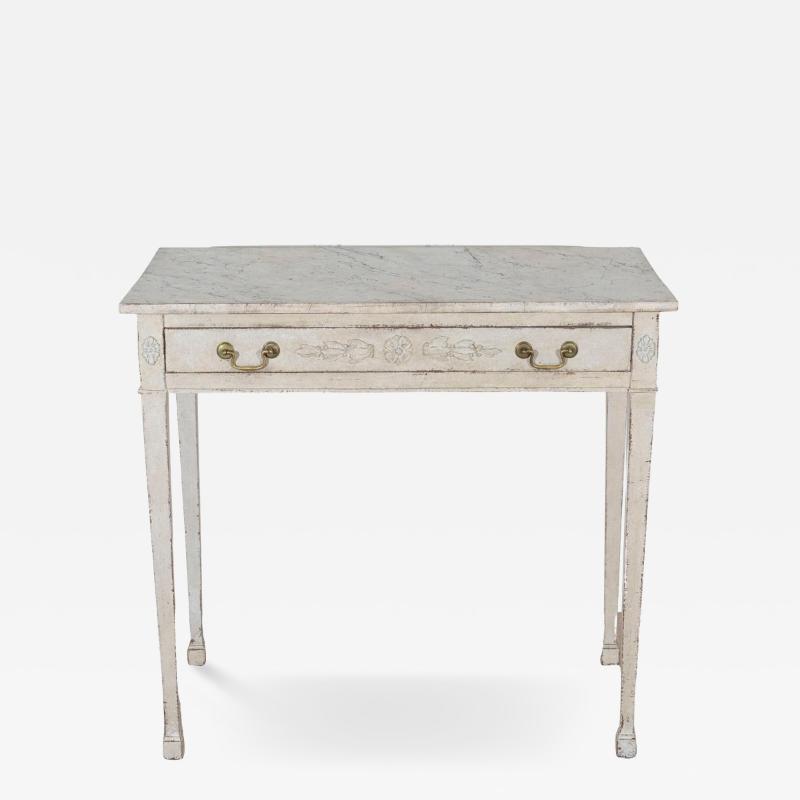Danish Neoclassical Painted Console Table with Marbled Top Circa 1820