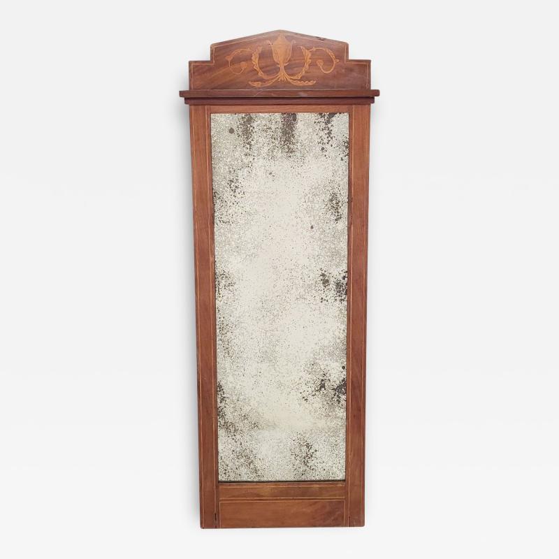 Danish Pier Mirror Inlaid Mahogany Old Glass