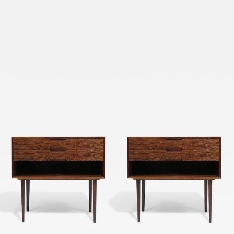 Danish Rosewood Nightstand Bedside Tables with Drawers