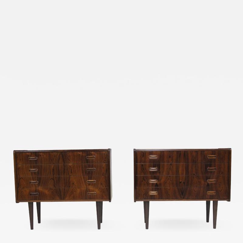 Danish Rosewood Nightstands Cabinets a Pair