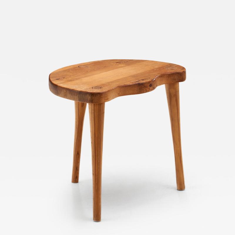 Danish Solid Pine Tripod Stool Denmark 1960s