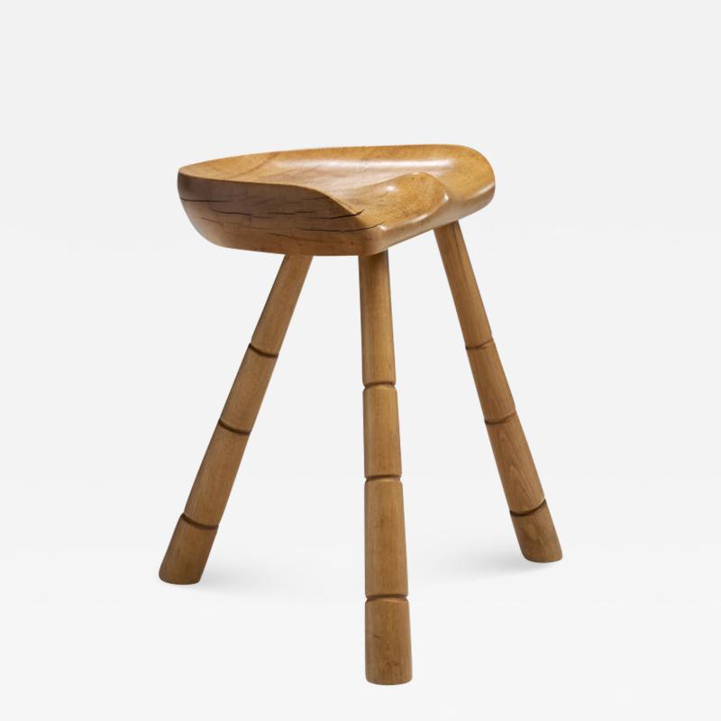 Danish Wooden Tripod Milking Stool Denmark 1940s