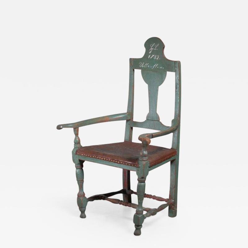 Danish folk art chair from 1782