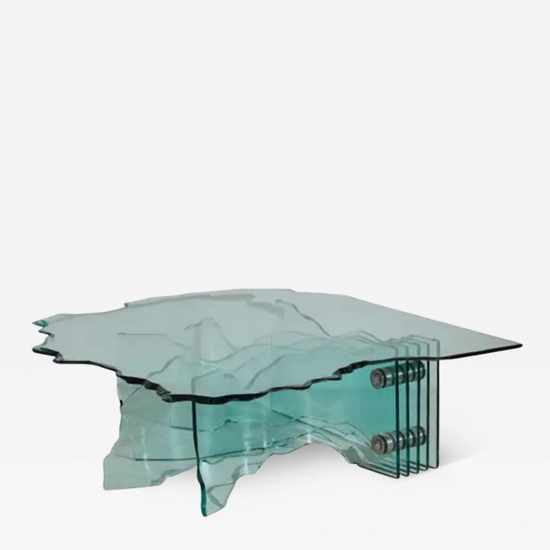 Danny Lane Danny Lane Hand Shaped Glass Shell Coffee Table for Fiam 1989