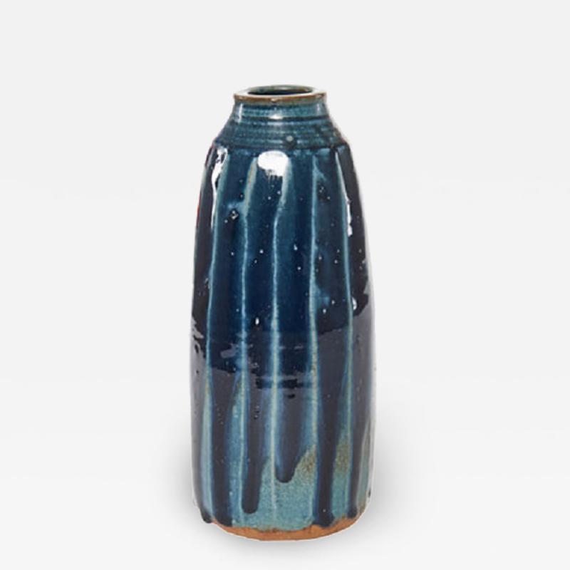 Dark Blue Glazed Ceramic Vase