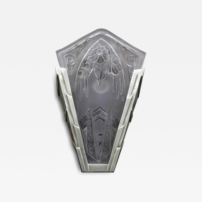 Daum Lorrain Pair of French Art Deco Wall Sconces by Lorrain Nancy